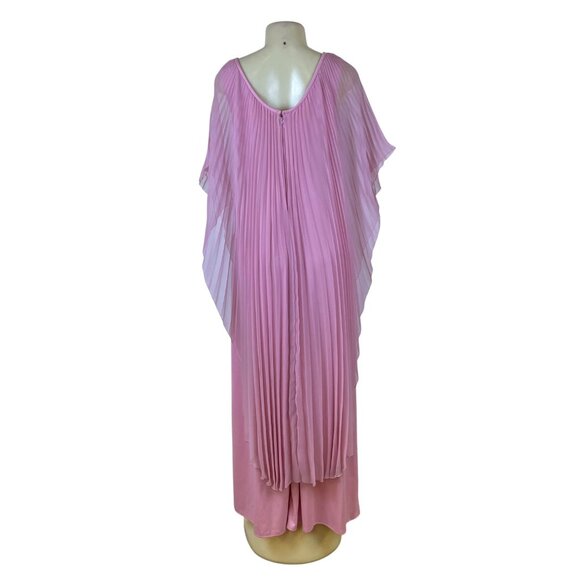 Vintage Themes Womens Pink Pleated Maxi Dress Elegant Flowing Design Size 16 - Picture 3 of 8
